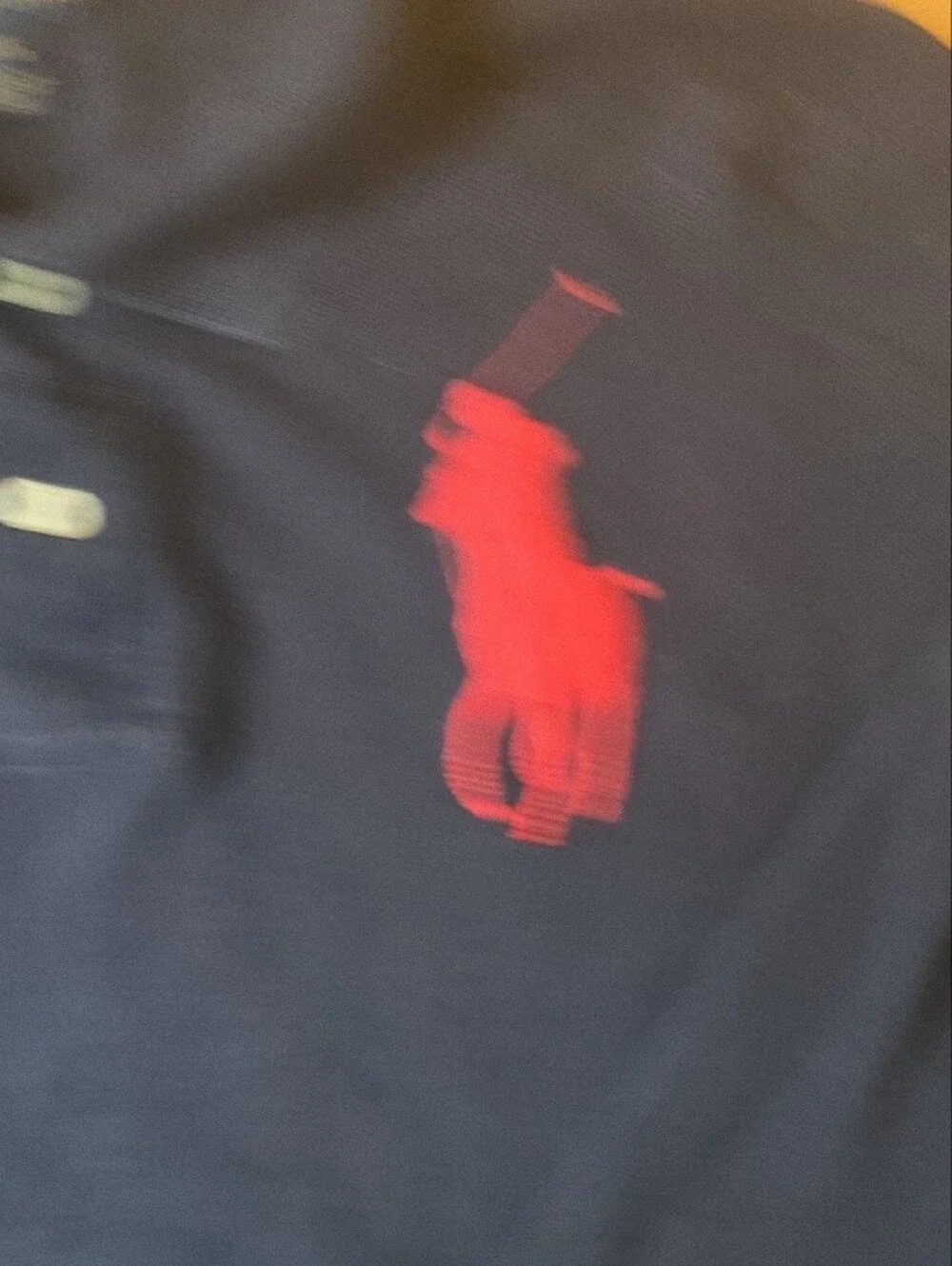 Polo Ralph Lauren Navy Long Sleeve Polo with Red Logo, Boys XL Or Men's XS Slim